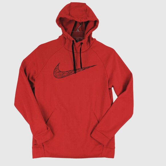 Nike Red Dri-Fit Pullover Hoodie Sweatshirt Mens M - Picture 1 of 8